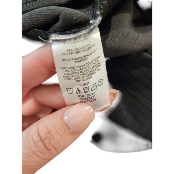 Ann Taylor Factory Pants Black Ribbed Easy Pull On LG Cropped Wide Leg Pant - Picture 5 of 5